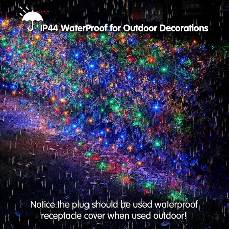 Dirnun Led Christmas Net Lights Outdoor Christmas Lights Multicolor 160LED 5ftx7ft, Waterproof Outdoor Indoor Fairy Mesh Net Light for Xmas Party, Yard, Patio, Trees, Shrubs, Bushes Decorations - Image 3